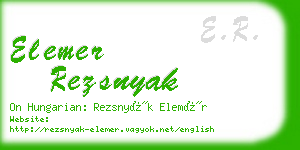 elemer rezsnyak business card